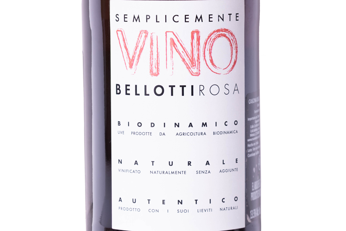 etiqueta semplicemente rosa 2023, vino natural rosado