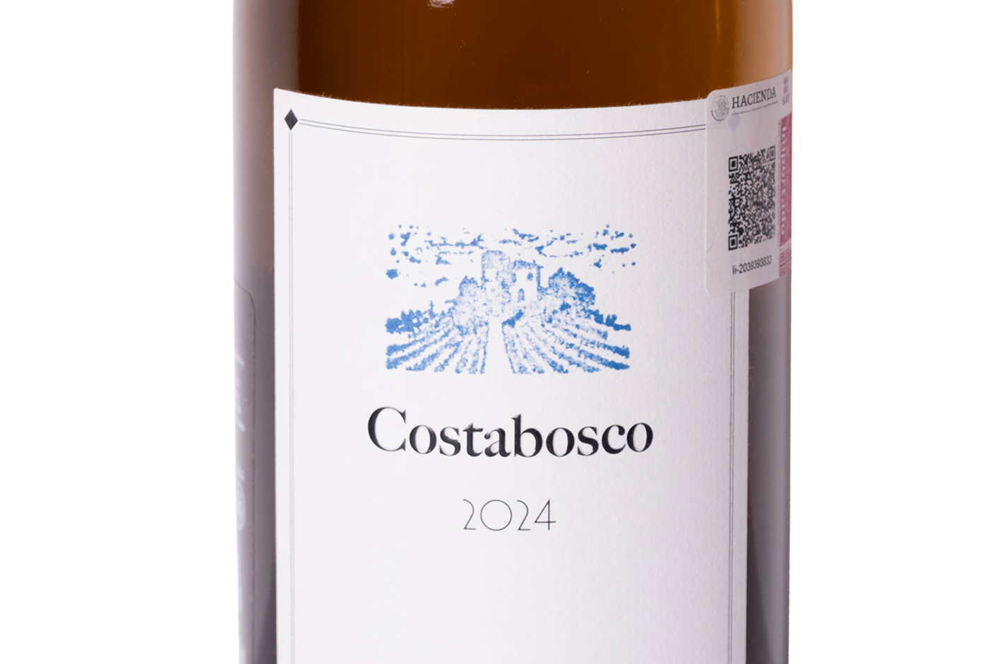 Etiqueta de Costabosco 2024 de La Stoppa, vino naranja italiano de Emilia-Romaña