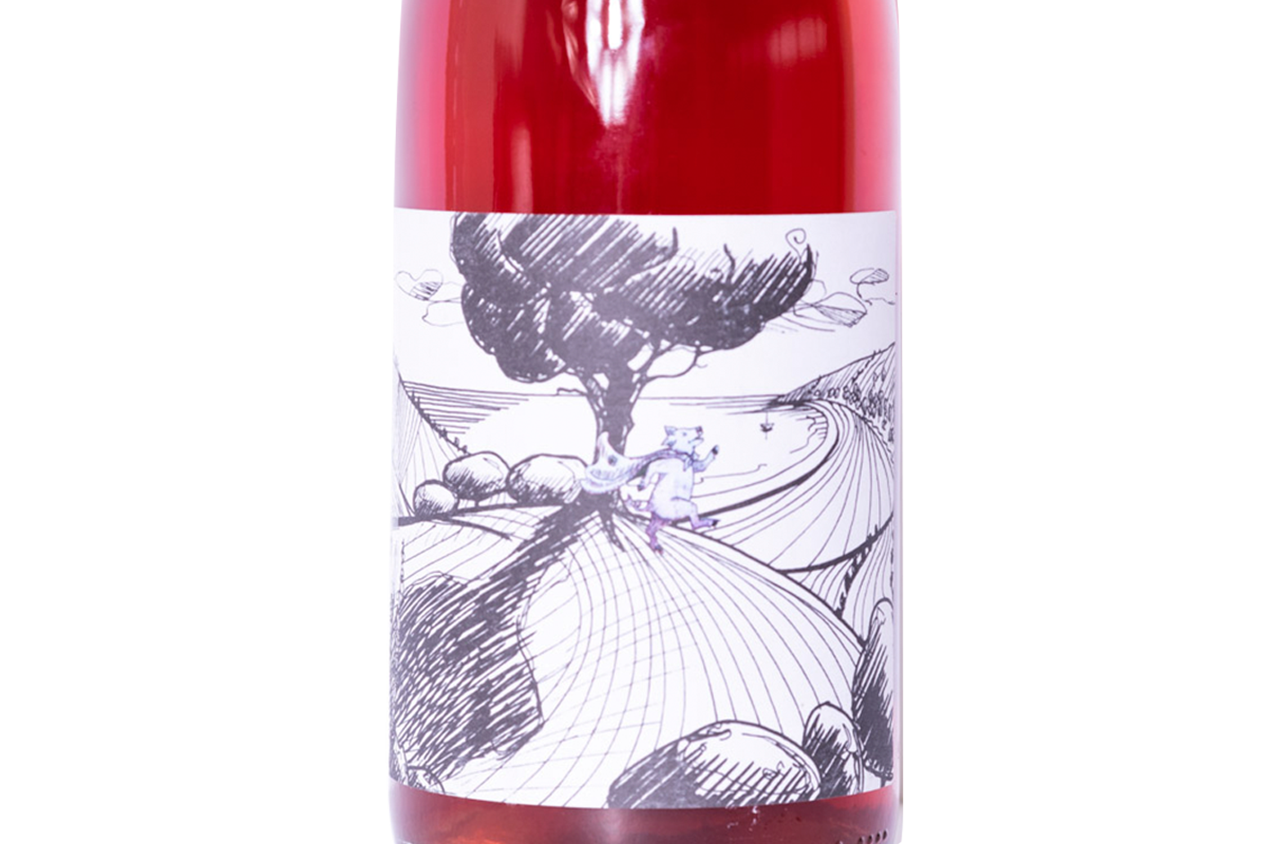 etiqueta de patatina power 2023 de artesano vintners, closeup de etiqueta de vino natural rosado patatina power 2023 de artesano vinters.