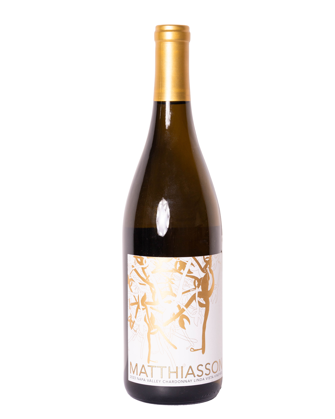 Botella de vino blanco Chardonnay 2023 de Matthiasson Winery de Napa Valley