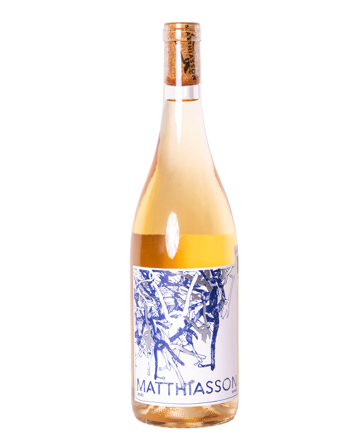 botella de vino rosado natural Rosé 2023 de Matthiasson Winery en Napa Valley
