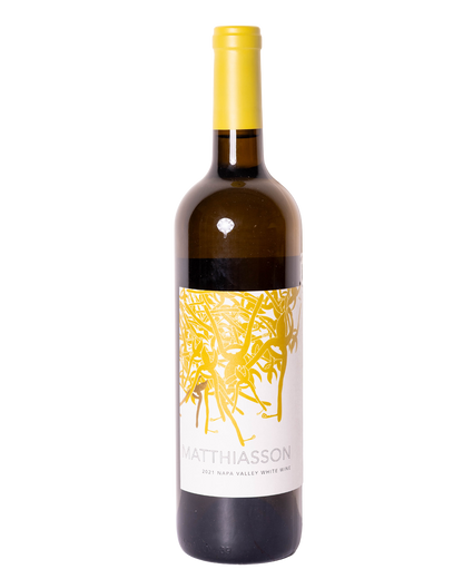 foto de botella de vino blanco natural Matthiasson napa valley white wine 2021.