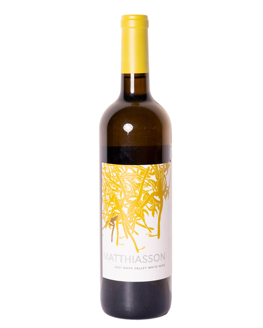 foto de botella de vino blanco natural Matthiasson napa valley white wine 2021.