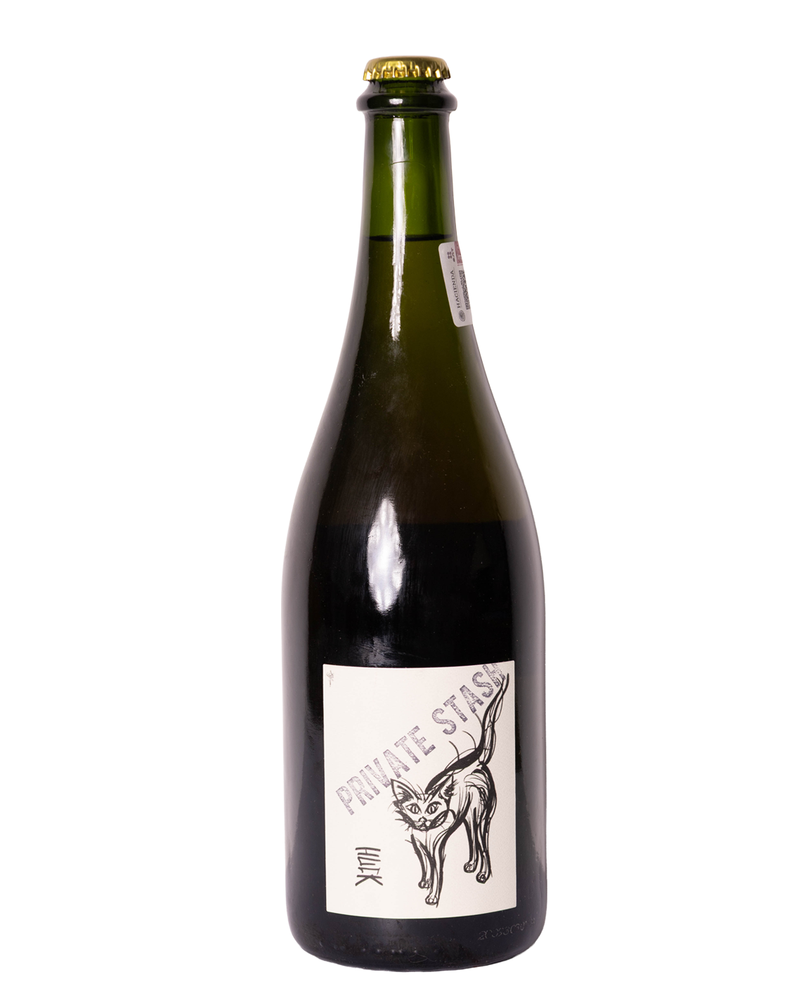 foto de botella de pet nat Huck private stash de absentee winery de California, USA
