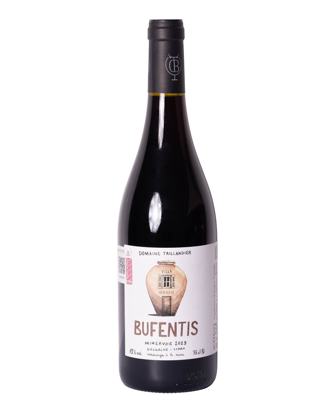 foto de botella de vino natural tinto bufentis 2023