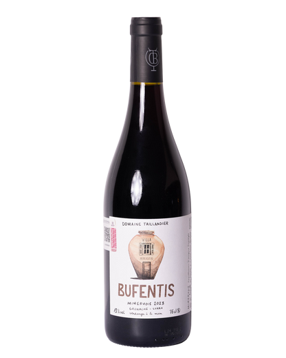 foto de botella de vino natural tinto bufentis 2023