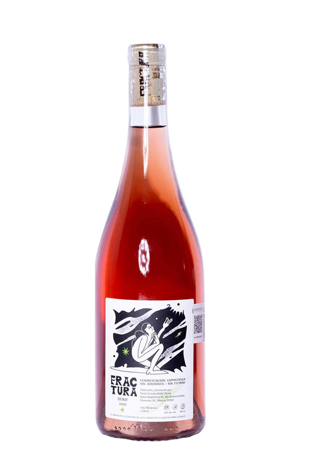 Fractura Rosado 2022- Daniel Kelly- Vino natural Mexicano- Vino Rosado en México- Vino mexicano- Vino del Valle de Guadalupe- Vino de uva Duriff- Duriff- Vino de Fermentación Espontánea- Salvaje Vinos