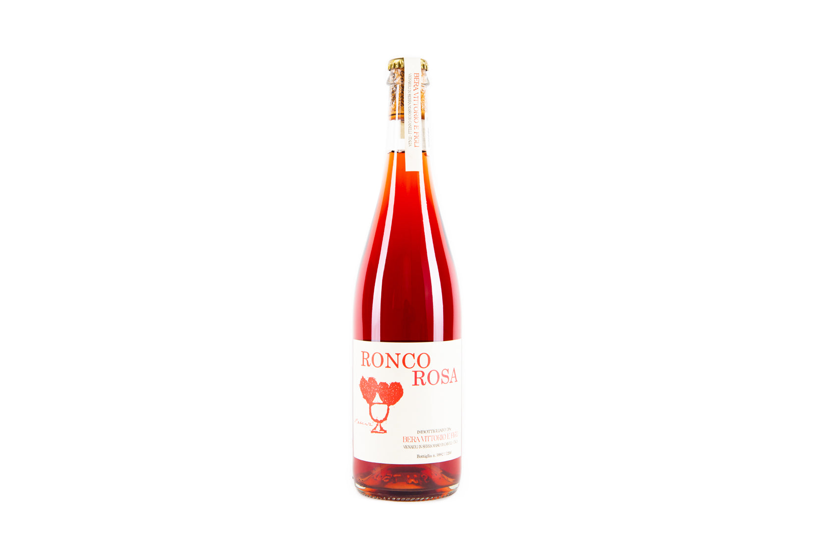 Ronco rosa, bera vittorio e figli, bera, vino espumoso, pet nat, vino rosado, vino natural, natural wine, vino salvaje, salvaje vinos, vino vivo, vino italiano, italia, tienda de vinos, vino online, comprar vino