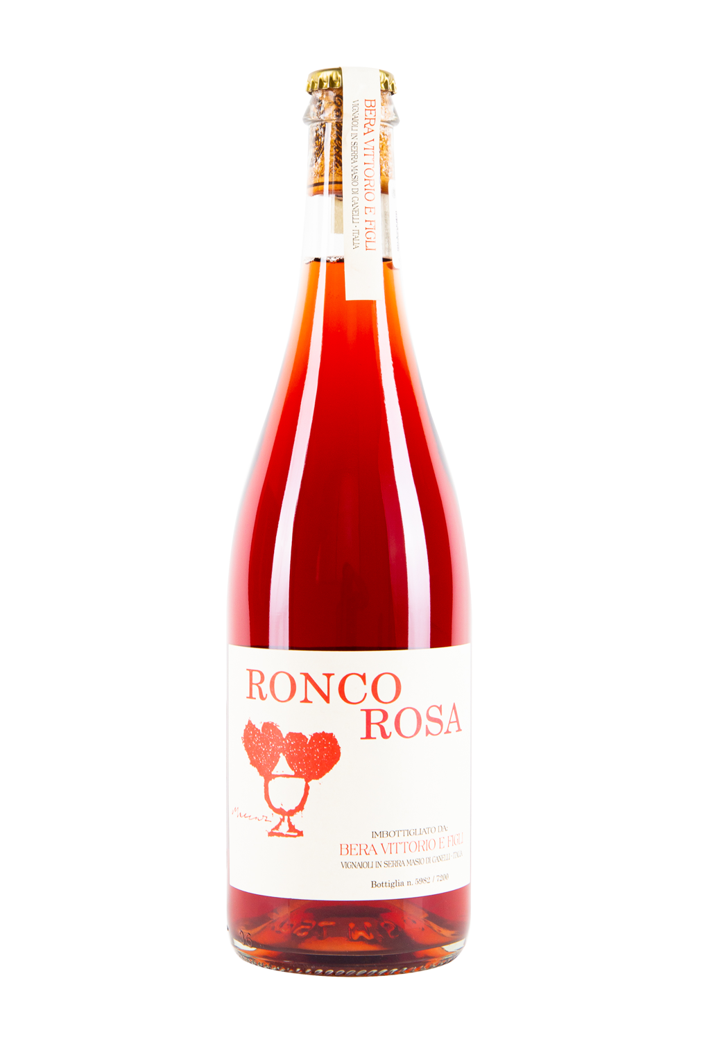 Ronco rosa, bera vittorio e figli, bera, vino espumoso, pet nat, vino rosado, vino natural, natural wine, vino salvaje, salvaje vinos, vino vivo, vino italiano, italia, tienda de vinos, vino online, comprar vino