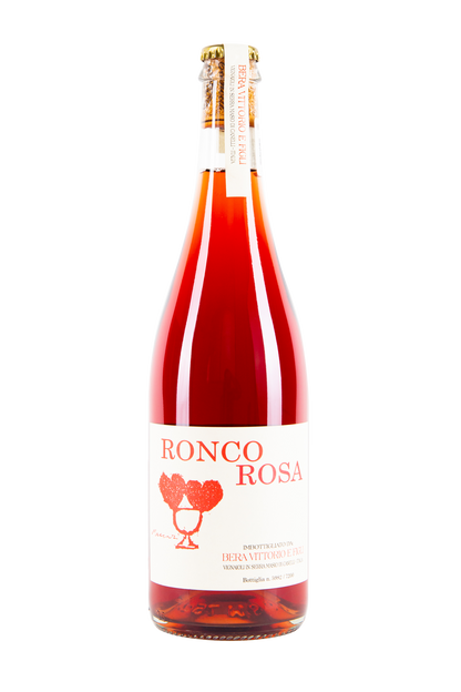 Ronco rosa, bera vittorio e figli, bera, vino espumoso, pet nat, vino rosado, vino natural, natural wine, vino salvaje, salvaje vinos, vino vivo, vino italiano, italia, tienda de vinos, vino online, comprar vino